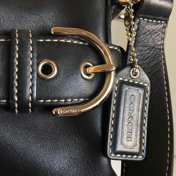 Black Coach Shoulder Bag with Silver Hardware - Picture 8 of 9